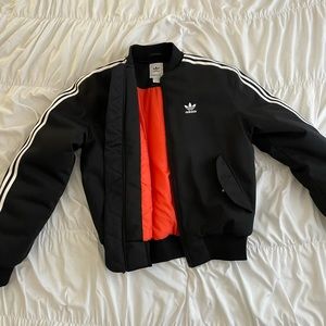 adidas Men’s Bomber Striped Jacket in Black